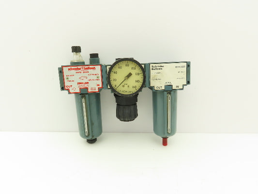 Schrader Bellows 4569-2000 Compressed Air Regulator Filter Lubricator Combo 3/4"