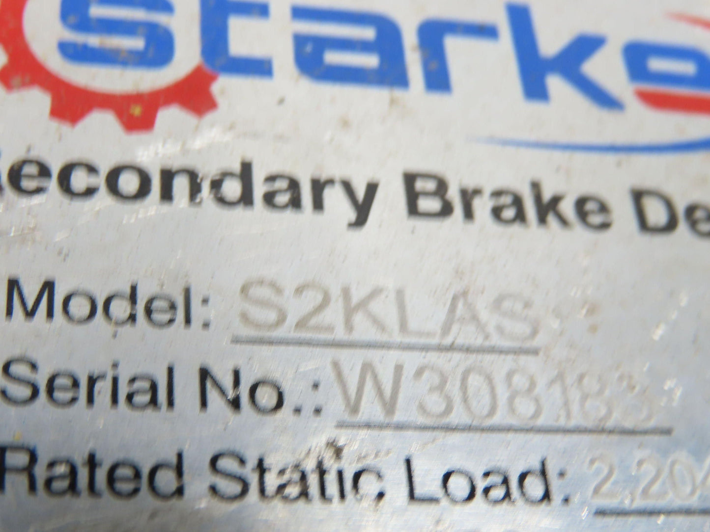 Starke S2KLAS Overspeed Secondary Brake Device 2204lb 100FPM Scaffold Protection