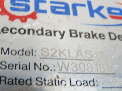 Starke S2KLAS Overspeed Secondary Brake Device 2204lb 100FPM Scaffold Protection