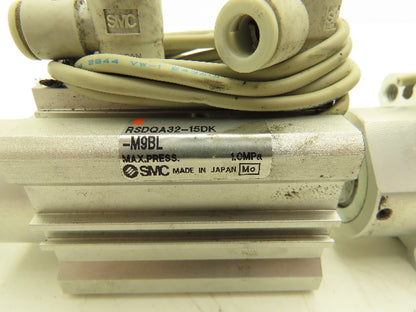 SMC RSDQA32-15DK-M9BL Pneumatic Air Cylinder 32mm Bore 15mm Stroke Lot of 4