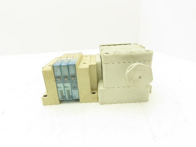 SMC SY3100/SY3300 3-Station Pneumatic Manifold 5/2, 5/3 Solenoid Valves 24VDC