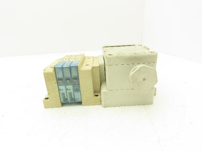 SMC SY3100/SY3300 3-Station Pneumatic Manifold 5/2, 5/3 Solenoid Valves 24VDC