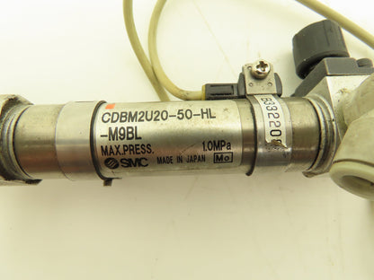 SMC CDBM2U20-50-HL-M9BL Pneumatic Air Cylinder 20mm Bore 50mm Stroke Lot of 2