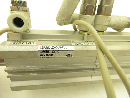 SMC Double End Pneumatic Air Cylinder 32mm Bore 40mm + 50mm Stroke 145 PSI