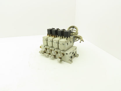SMC VQ7-6-FG-S-3Z  4-Station Pneumatic Solenoid Valve Manifold 24VDC 3/8" Ports