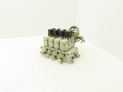 SMC VQ7-6-FG-S-3Z  4-Station Pneumatic Solenoid Valve Manifold 24VDC 3/8" Ports
