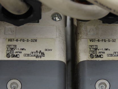 SMC VQ7-6-FG-S-3Z  4-Station Pneumatic Solenoid Valve Manifold 24VDC 3/8" Ports