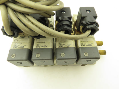 SMC VQ7-6-FG-S-3Z  4-Station Pneumatic Solenoid Valve Manifold 24VDC 3/8" Ports
