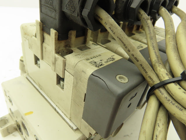 SMC VQ7-6-FG-S-3Z  4-Station Pneumatic Solenoid Valve Manifold 24VDC 3/8" Ports