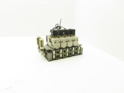 SMC VQ7-6-FG-S-3Z  4-Station Pneumatic Solenoid Valve Manifold 24VDC 3/8" Ports