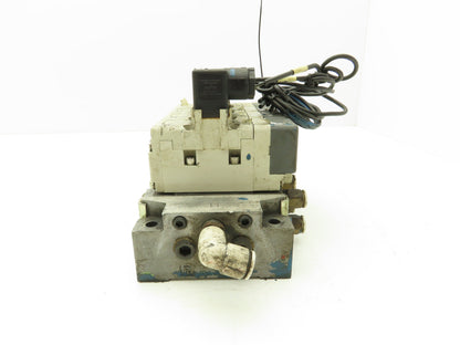 SMC VQ7-6-FG-S-3Z  4-Station Pneumatic Solenoid Valve Manifold 24VDC 3/8" Ports