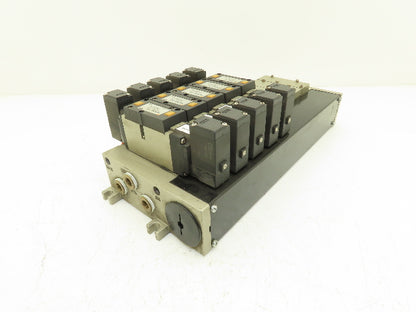 SMC NVV5FS3-01T-101  10-Station Pneumatic Solenoid Valve Manifold NVFS3300-5FZ