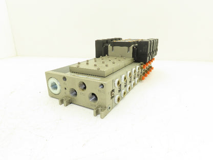 SMC NVV5FS3-01T-101  10-Station Pneumatic Solenoid Valve Manifold NVFS3300-5FZ