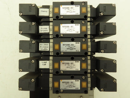 SMC NVV5FS3-01T-101  10-Station Pneumatic Solenoid Valve Manifold NVFS3300-5FZ