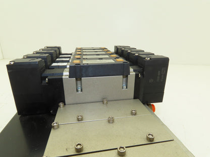 SMC NVV5FS3-01T-101  10-Station Pneumatic Solenoid Valve Manifold NVFS3300-5FZ
