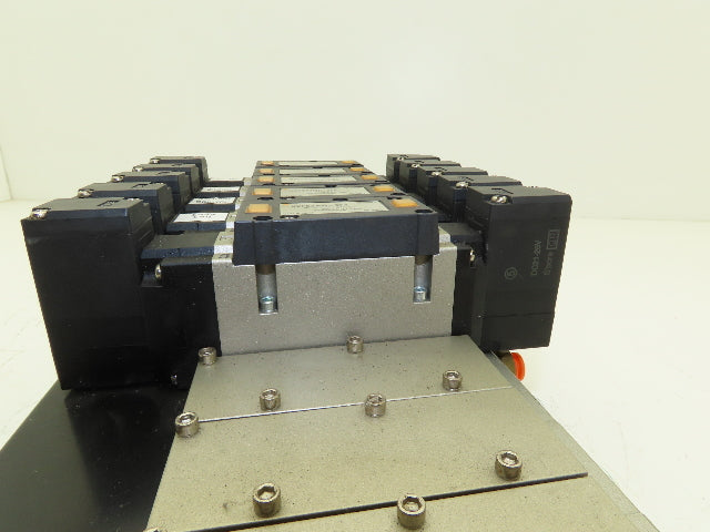 SMC NVV5FS3-01T-101  10-Station Pneumatic Solenoid Valve Manifold NVFS3300-5FZ
