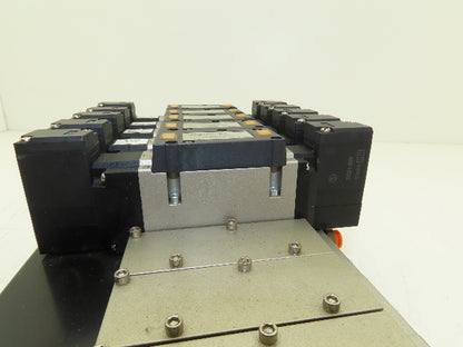 SMC NVV5FS3-01T-101  10-Station Pneumatic Solenoid Valve Manifold NVFS3300-5FZ