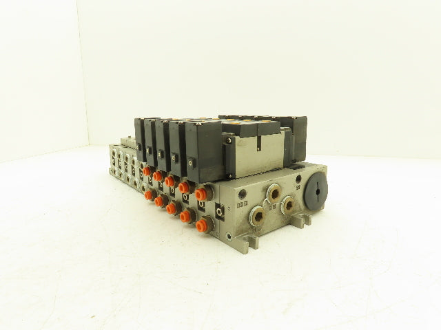 SMC NVV5FS3-01T-101  10-Station Pneumatic Solenoid Valve Manifold NVFS3300-5FZ