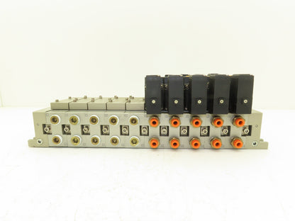 SMC NVV5FS3-01T-101  10-Station Pneumatic Solenoid Valve Manifold NVFS3300-5FZ