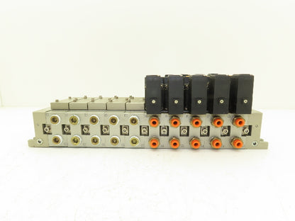 SMC NVV5FS3-01T-101  10-Station Pneumatic Solenoid Valve Manifold NVFS3300-5FZ