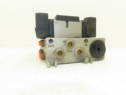 SMC NVV5FS3-01T-101  10-Station Pneumatic Solenoid Valve Manifold NVFS3300-5FZ