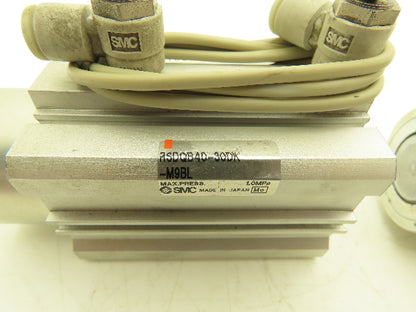 SMC RSDQB40-30DK-M9BL Stopper Air Cylinder 40mm Bore 30mm Stroke 145PSI Lot of 2