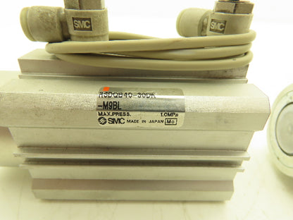 SMC RSDQB40-30DK-M9BL Stopper Air Cylinder 40mm Bore 30mm Stroke 145PSI Lot of 2