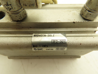 SMC MKB40TN-30LZ Rotary Clamp Air Cylinder 40mm Bore 30mm Stroke 145 PSI