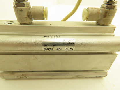 SMC MKB40-50LZ Rotary Clamp Air Cylinder 40mm Bore 50mm Stroke 145 PSI Lot of 2