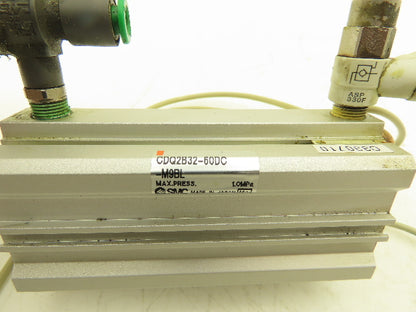 SMC CDQ2A32-60DC-M9BL Pneumatic Air Cylinder 32mm Bore 60mm Stroke Lot of 2
