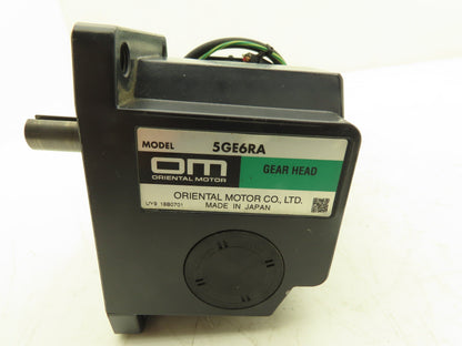 Oriental Motor 5IK90GE-SW2M Brake Gearmotor 6:1 Gearhead 5GE6RA 266 RPM 230V 3PH