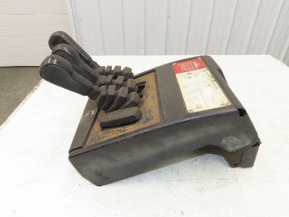 Hyster E60XM-33 Forklift Sideshift 3 Lever Controls And Model Label