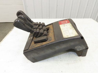 Hyster E60XM-33 Forklift Sideshift 3 Lever Controls And Model Label