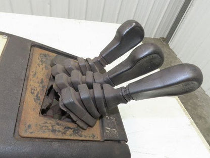 Hyster E60XM-33 Forklift Sideshift 3 Lever Controls And Model Label