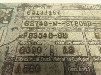 Crown PE 3000 Series PE3540-60 Pallet Jack Hydraulic Cylinder 6"Stroke 2.5"Bore