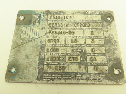 Crown PE 3000 Series PE3540-60 Pallet Jack Hydraulic Cylinder 6"Stroke 2.5"Bore