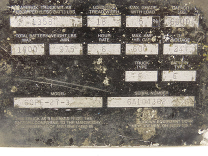 Crown 60PE-27-3 Pallet Jack Brake Resistor 0.5 Ohm