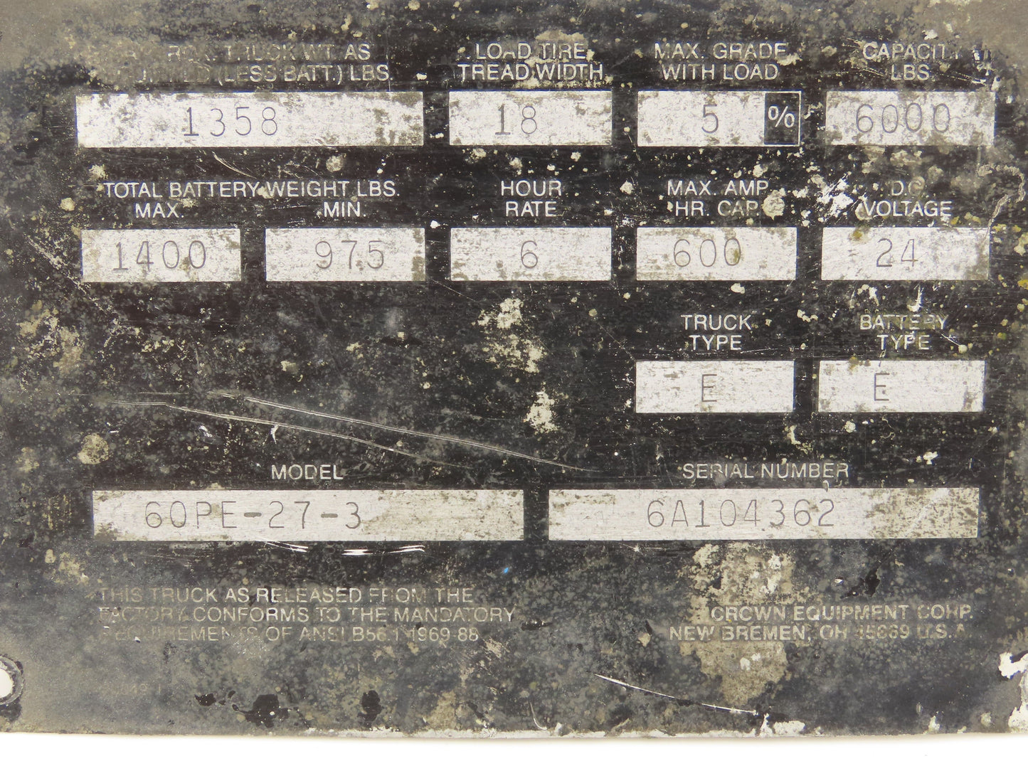 Crown John Barnes Pallet Jack Hydraulic Power Unit Pump Motor 24VDC