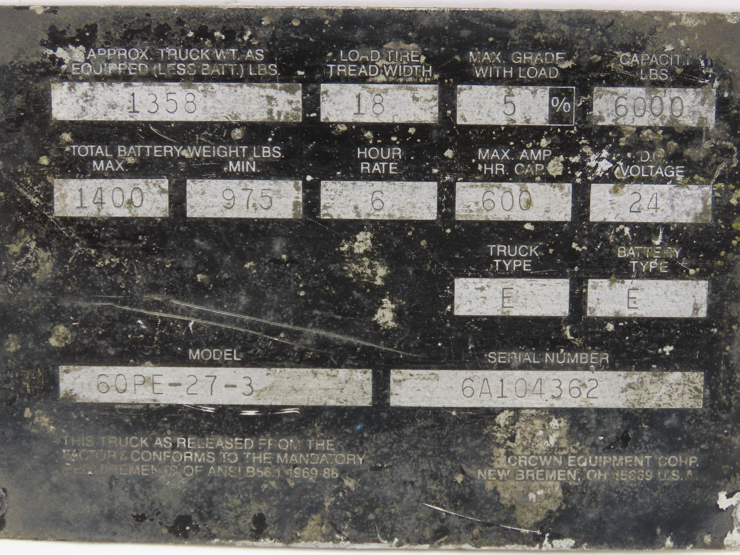 Crown 60PE-27-3 Pallet Jack Electronics Hour Meter Battery Controller Fuse
