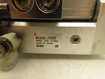 SMC MXQ25L-20BSR Pneumatic Air Slide Table Guided Cylinder 25mm Bore 20mm Stroke
