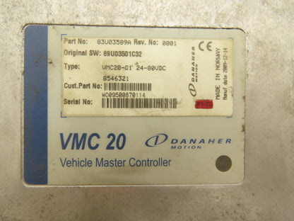 Danaher Motion 83U03589A VMC 20 Vehicle Master Controller Rev. No: 0001 VMC20-C1