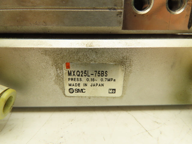 SMC MXQ25L-75BS Pneumatic Air Slide Table Guided Cylinder 75mm Stroke *Read*