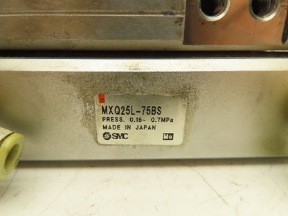 SMC MXQ25L-75BS Pneumatic Air Slide Table Guided Cylinder 75mm Stroke *Read*