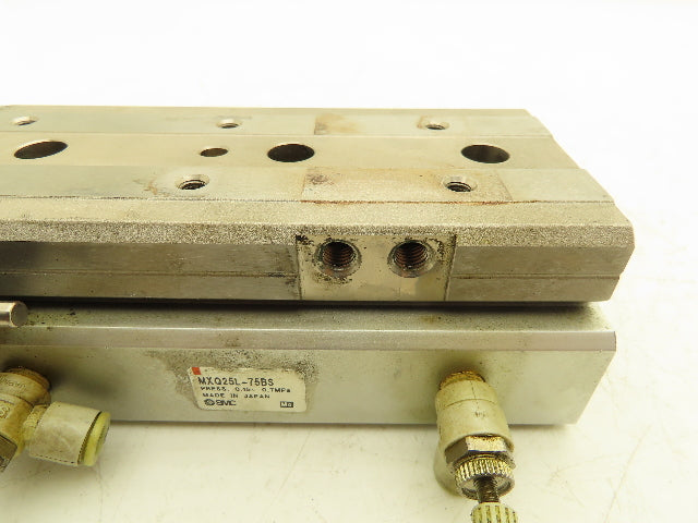 SMC MXQ25L-75BS Pneumatic Air Slide Table Guided Cylinder 75mm Stroke *Read*