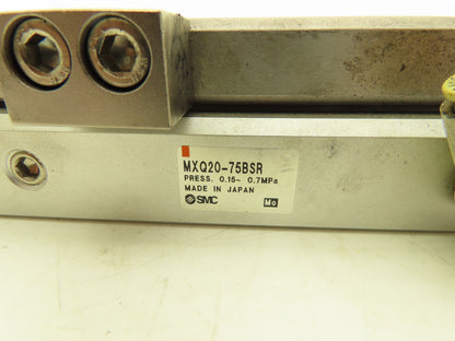 SMC MXQ20-75BSR Pneumatic Air Slide Table End Lock Cylinder 20mm x 75mm Stroke