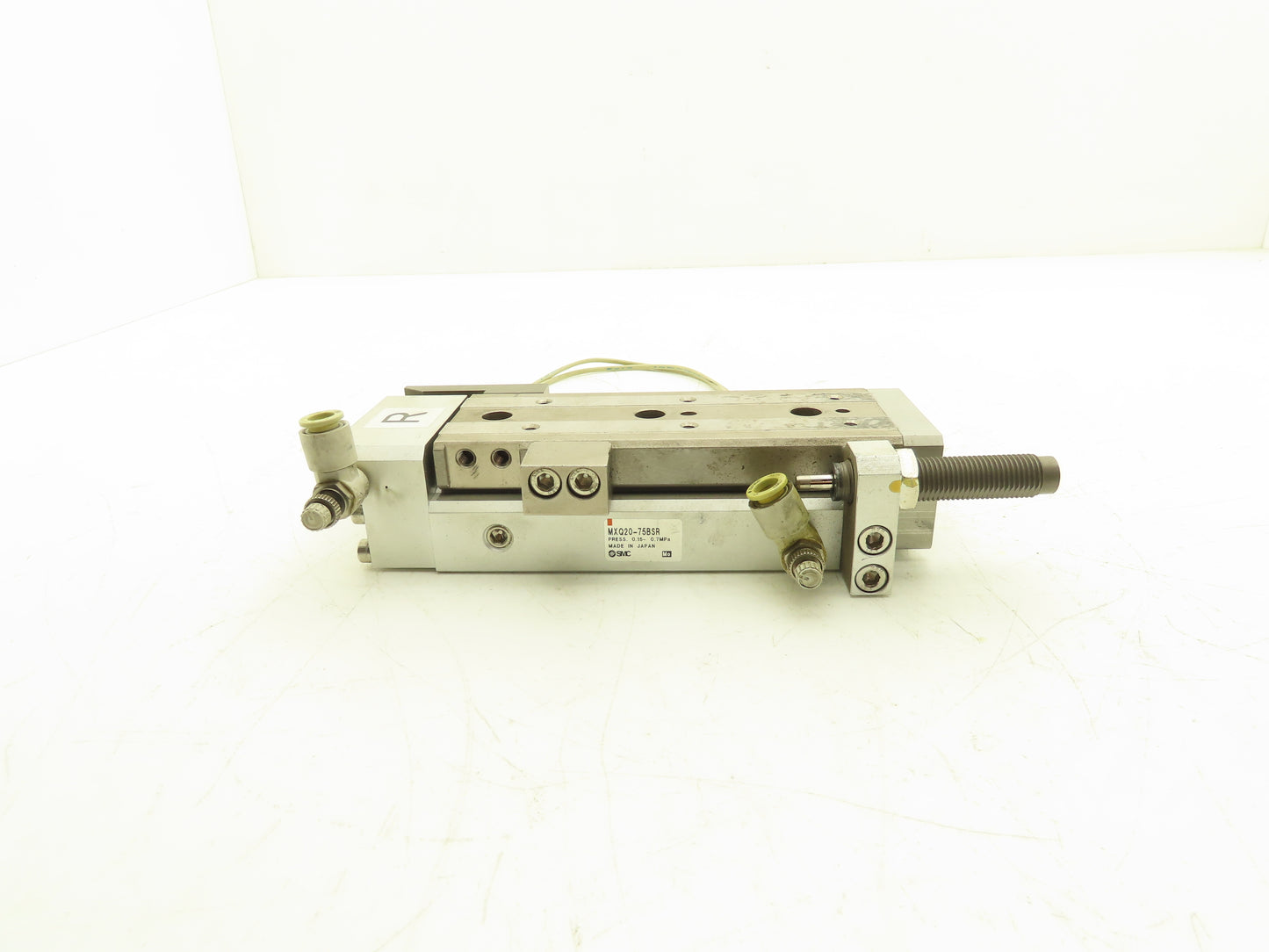 SMC MXQ20-75BSR Pneumatic Air Slide Table End Lock Cylinder 20mm x 75mm Stroke