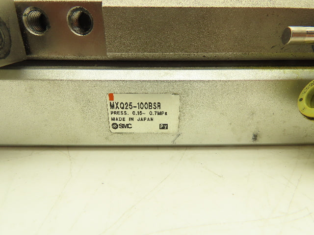 SMC MXQ25-100BSR Pneumatic Air Slide Table End Lock Cylinder 25mm x 100mm Stroke