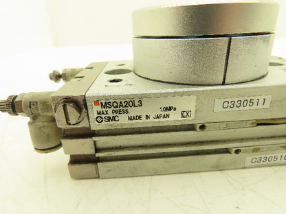 SMC MSQA20L3 Pneumatic Rotary Actuator Table Air Cylinder 190° Rotation