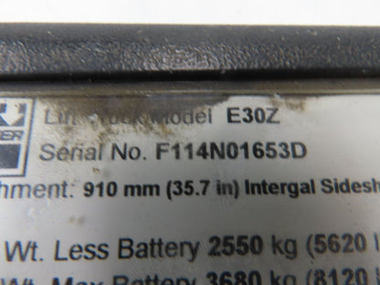 Hyster E30Z Forklift Sideshift 3 Lever Controls And Model Label