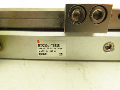SMC MXQ20L-75BSR Pneumatic Air Slide Table End Lock Cylinder 20mm x 75mm Stroke